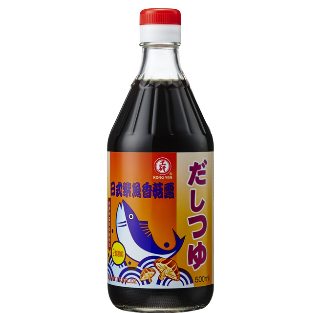 KONG YEN 工研 日式柴魚香菇露 醬油, 500ml, 1瓶