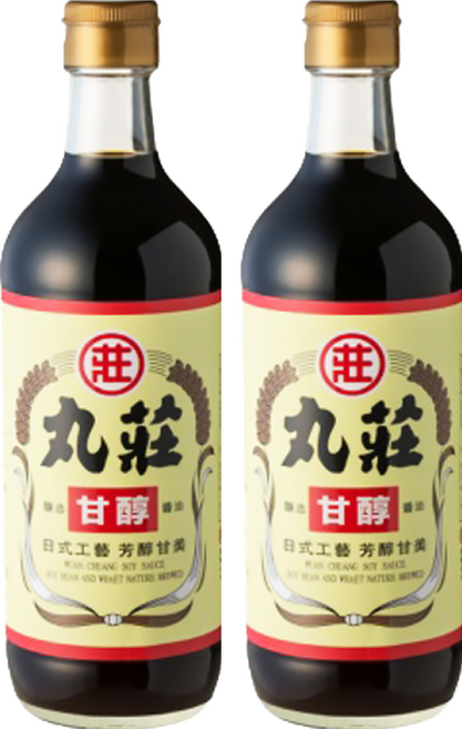 丸莊醬油 甘醇釀造醬油 非基改黃豆 天然發酵 不含防腐劑 味素 焦糖色素 食用酒精, 450ml, 2瓶