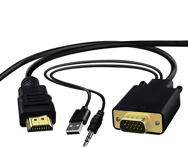 Neon 台灣霓虹 VGA公轉HDMI公 + 3.5mm音頻公轉接線 EVMHMS1, 1.8m, 1組