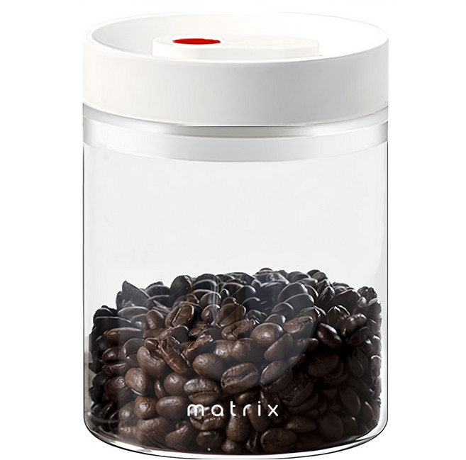 matrix 真空保鮮玻璃密封罐 白色, 800ml, 1個