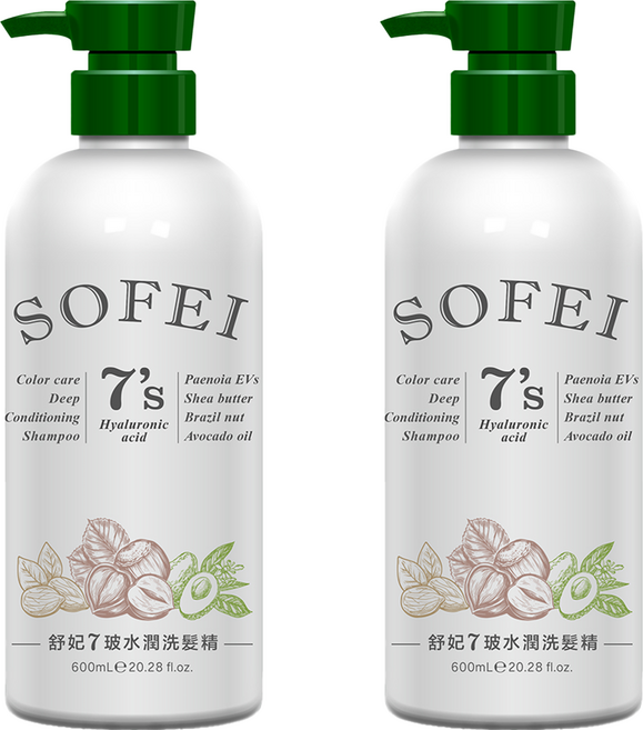 SOFEI 舒妃 7玻水潤洗髮精, 2瓶, 600ml