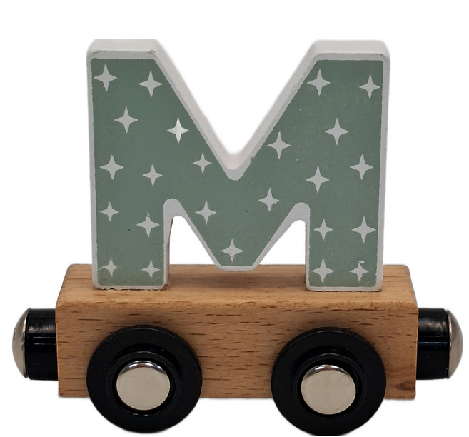 TRYCO 木製字母火車_M, 綠色, 1個