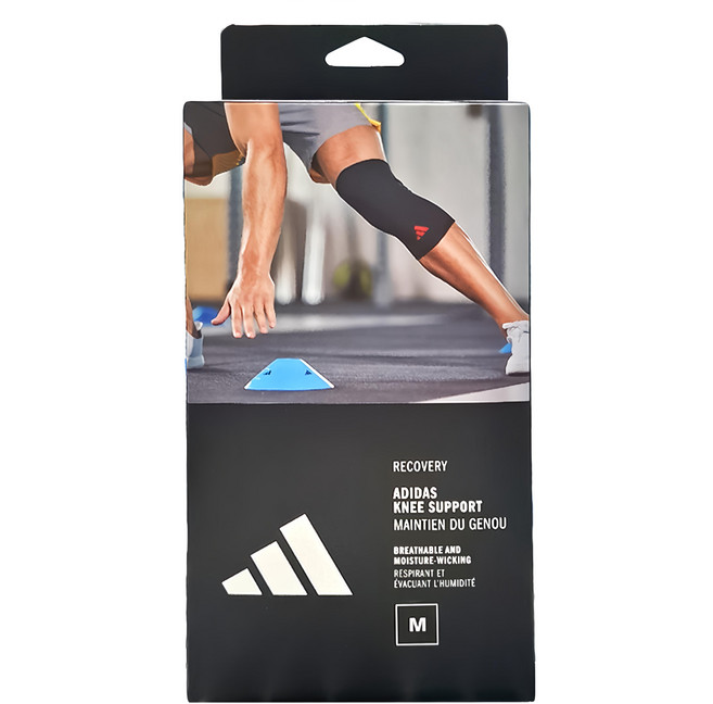 adidas 愛迪達 Recovery系列 膝關節用彈性透氣護套 ADSU-12418RD, 黑紅色, 1個