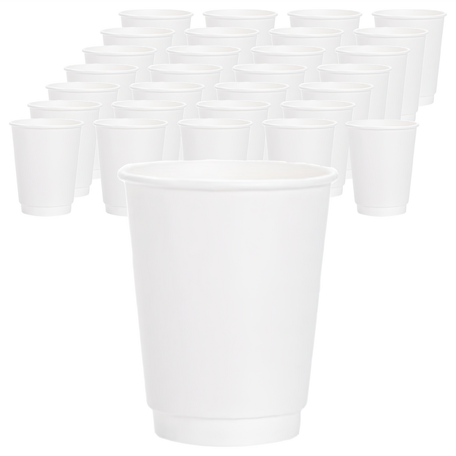 HJ 禾啟 雙層中空杯 360ml 白色 12oz, 25個, 20組