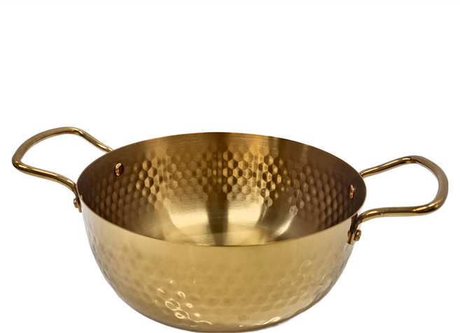 韓式錘紋拉麵鍋 高9cm 含耳總長33cm, 22cm, 顏色隨機, 1個