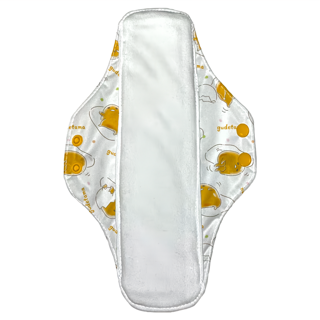THiRSTiES 有機棉布衛生棉 SANRIO Gudetama 蛋黃哥 100% GOTS認證有機棉, Regular(26.6cm), 2個裝, 1組