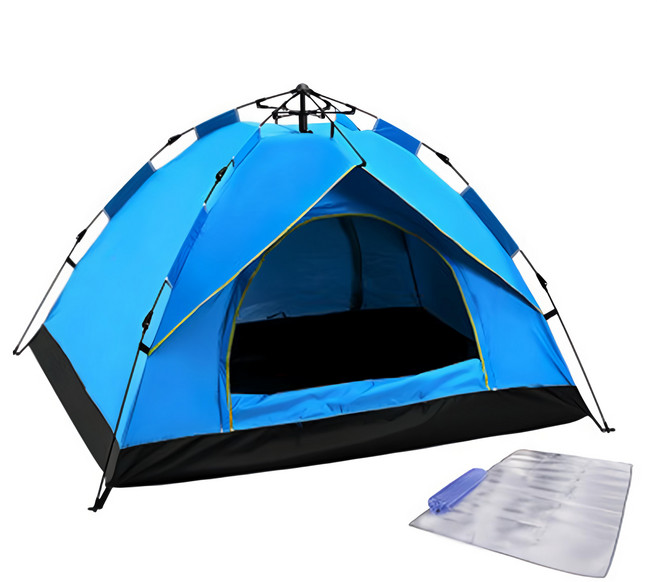 全自動速開防曬透氣露營帳篷, 天藍色, 雙人