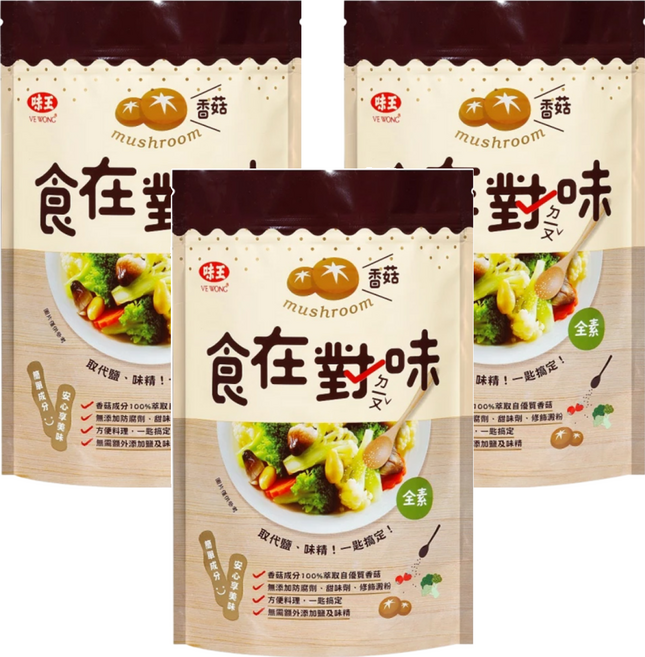 味王 食在對味 香菇風味調味料, 500g, 3包