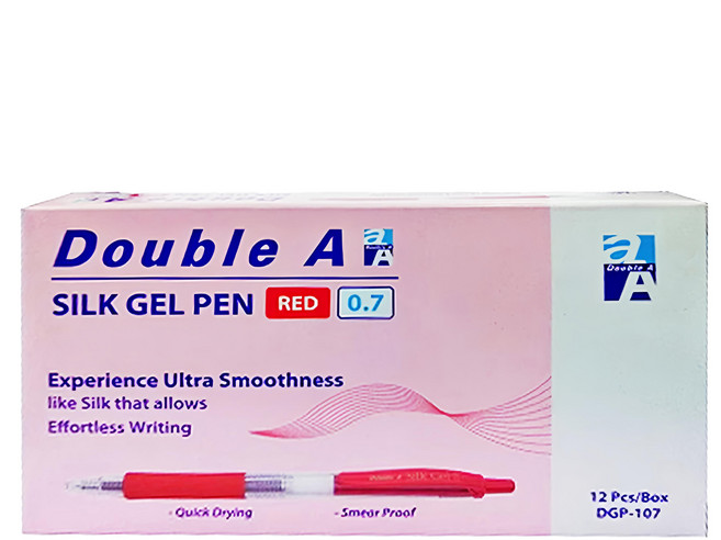 Double A 中性筆 0.7mm 12支, 紅色, 1盒