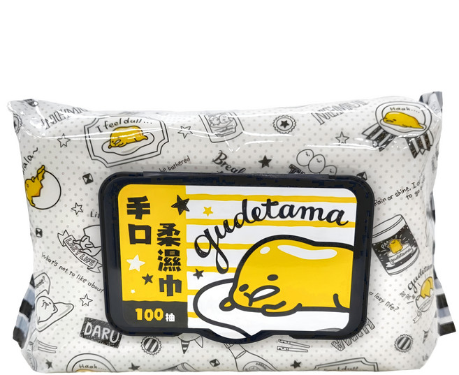 gudetama 蛋黃哥 手口柔濕巾 加蓋, 1入, 4包