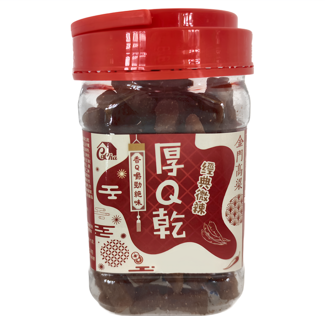 良澔 卡恰高粱辣味厚Q條 經典微辣 香Q勁脆 金門高粱, 280g, 1罐