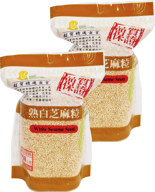 超賀 熟白芝麻粒, 250g, 2包