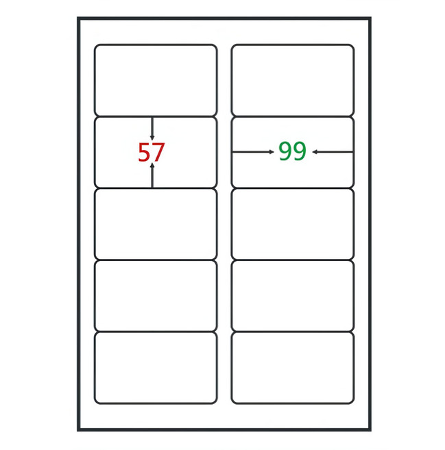 鶴屋 A4三用電腦標籤 42號 B5799 99 x 57mm, 105張, 10格
