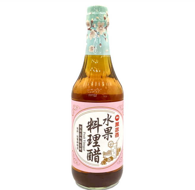 萬家香 水果料理醋 使用穀物釀造 不添加防腐劑, 595ml, 1瓶