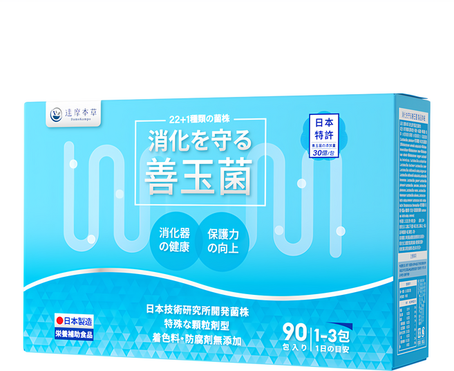 達摩本草 消化道守護益生菌粉包, 1.5g, 90包, 1盒