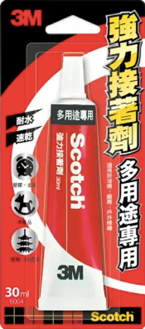 3M 6004 Scotch 多用途強力接著劑 30ml 便利 耐水 速乾 透明, 1個