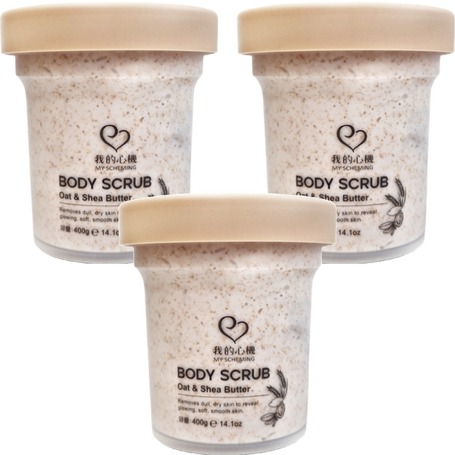 MY SCHEMING 我的心機 燕麥乳木果油 保濕身體去角質, 400g, 6罐