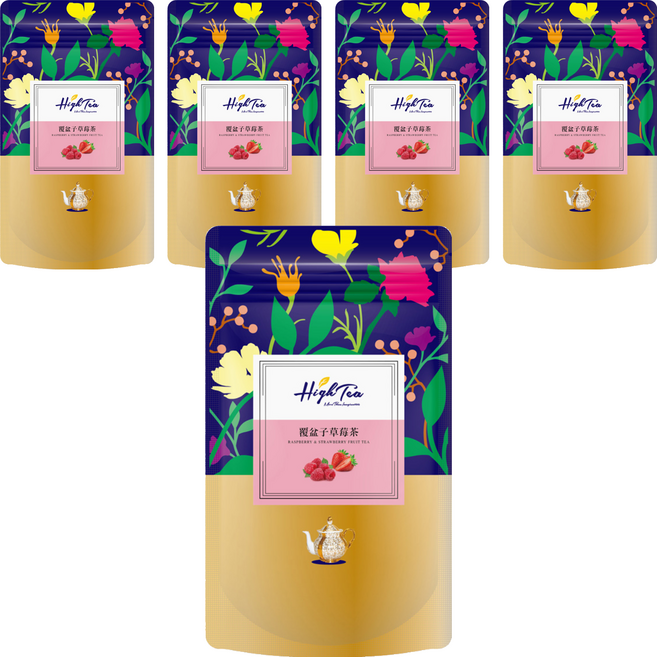 High Tea 伂橙 水果草本茶 覆盆子草莓茶, 2g, 20入, 5袋