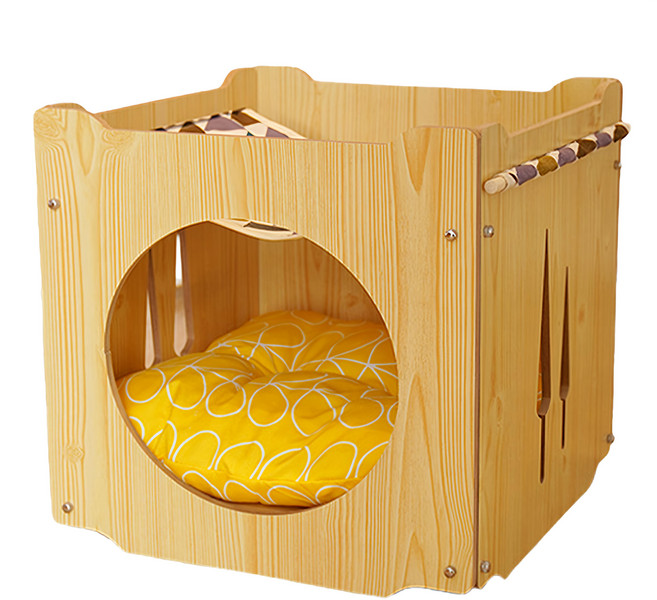 可疊加貓抓屋, 原木色, 1個