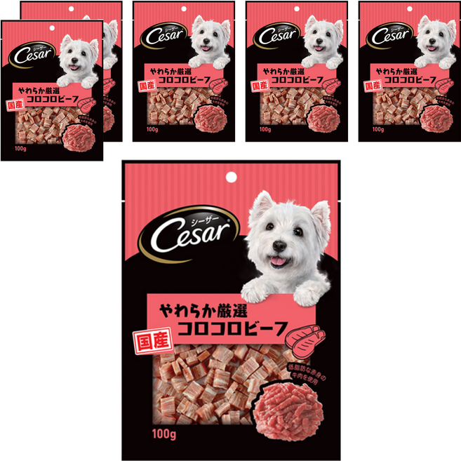 Cesar 西莎 點心系列 狗零食, 主廚嚴選香軟牛肉切塊口味, 100g, 6包