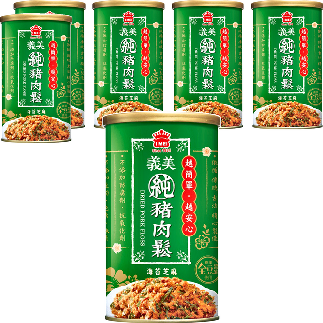 義美 海苔芝麻純豬肉鬆, 175g, 6罐