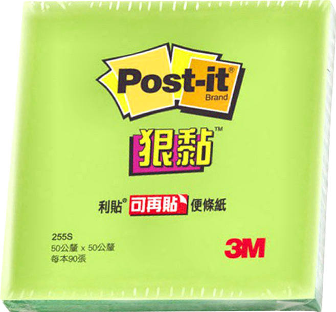 3M Post-it 利貼便條紙 255S-6 2*2吋 8g, 綠色, 90張, 1本