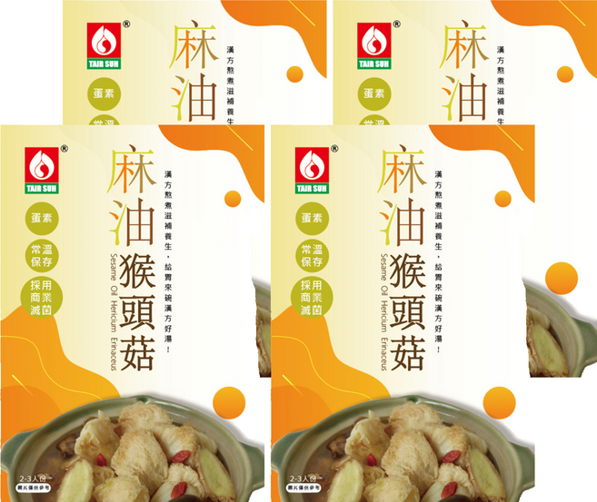 台塑餐飲 麻油猴頭菇 蛋素, 600g, 4盒