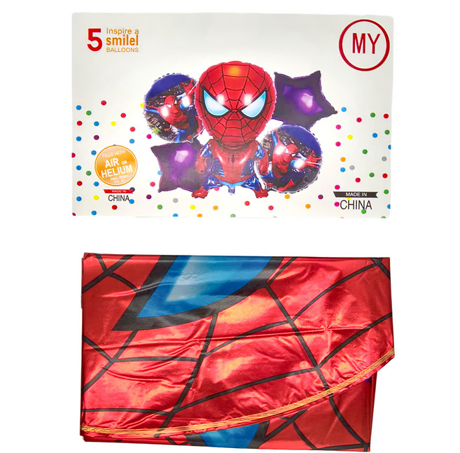 MY BALLOON 鋁質氣球5件組, 蜘蛛俠 多色, 1組
