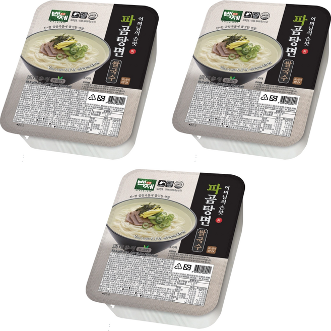 Baekje 百濟 米麵線 蔥香牛肉味, 93.5g, 3個