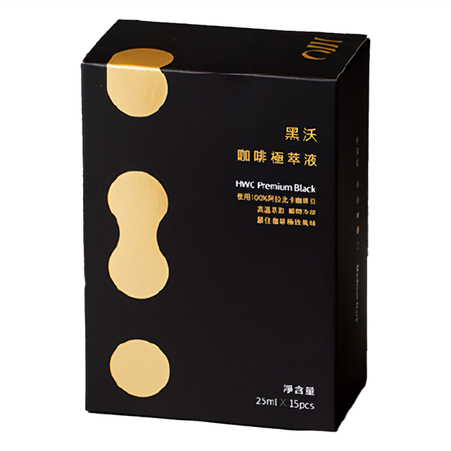 HWC 黑沃咖啡極萃液 15條 25ml 方便攜帶即飲黑咖啡, 15包, 1盒