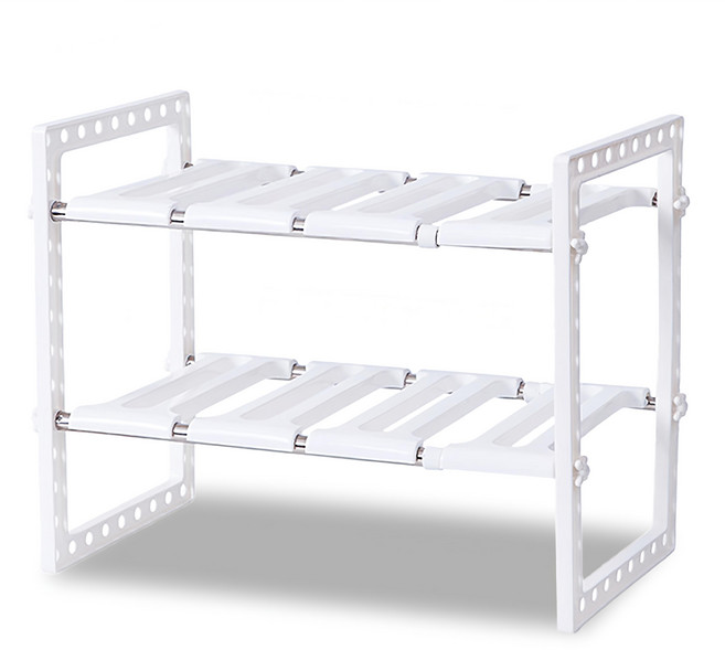 小麥購物 多功能伸縮置物架 C359 733g, 1個, 白色