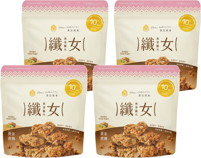 The Chala 蕎拉燕麥 纖女燕麥脆片 黃金蔗糖, 150g, 4包