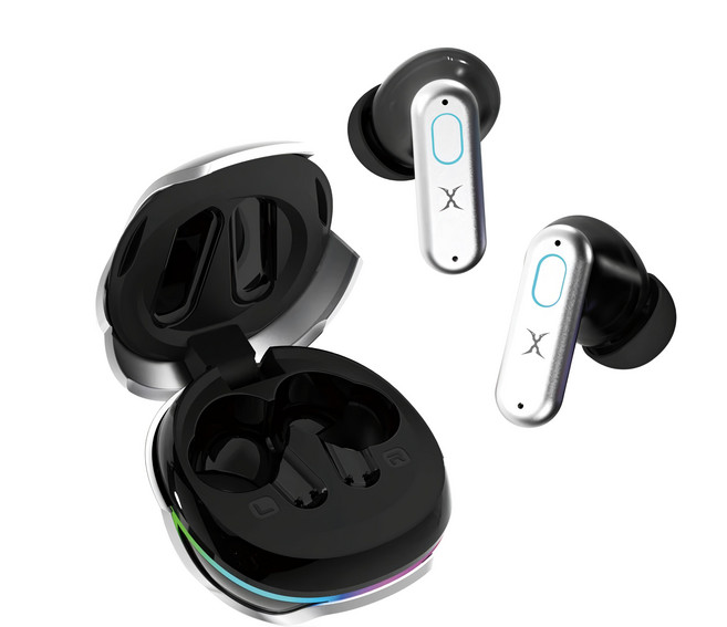 FOXXRAY 狐鐳 星艙 Wireless 主動降噪 入耳式 無線耳機 電競 低延遲 Bluetooth 5.4 13mm 25H Playtime 黑色 + 銀色 FXR-HAW-15