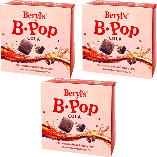 Beryl's 跳跳糖苦甜巧克力 可樂味 添加植物油, 50g, 3盒