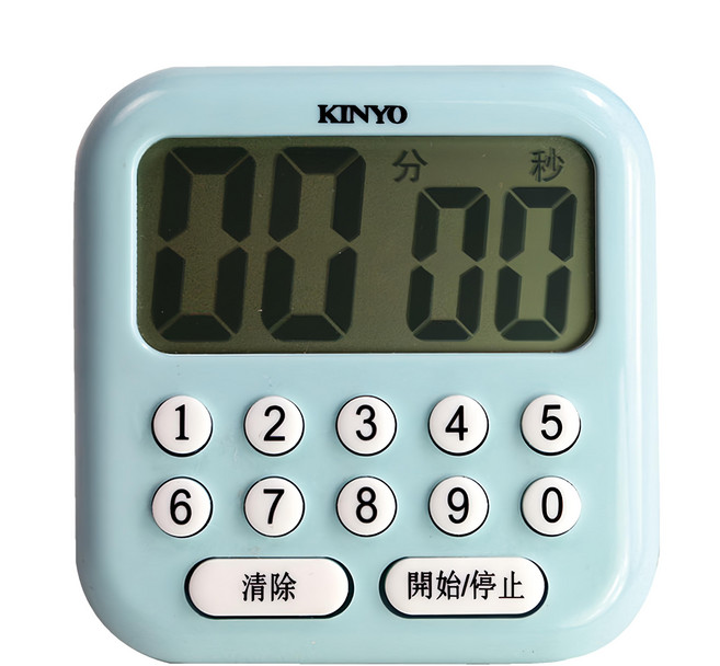 Kinyo 電子式多按鍵正倒數計時器, 電子式 青色, 1入