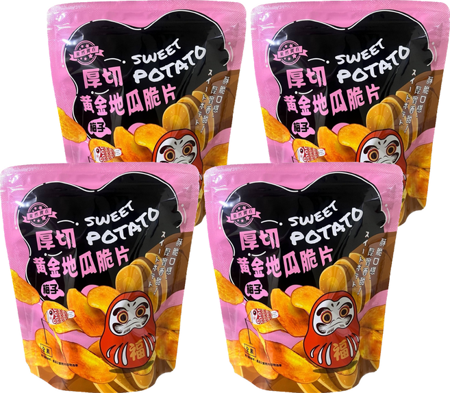 果然實在 厚切黃金地瓜脆片, 140g, 4包