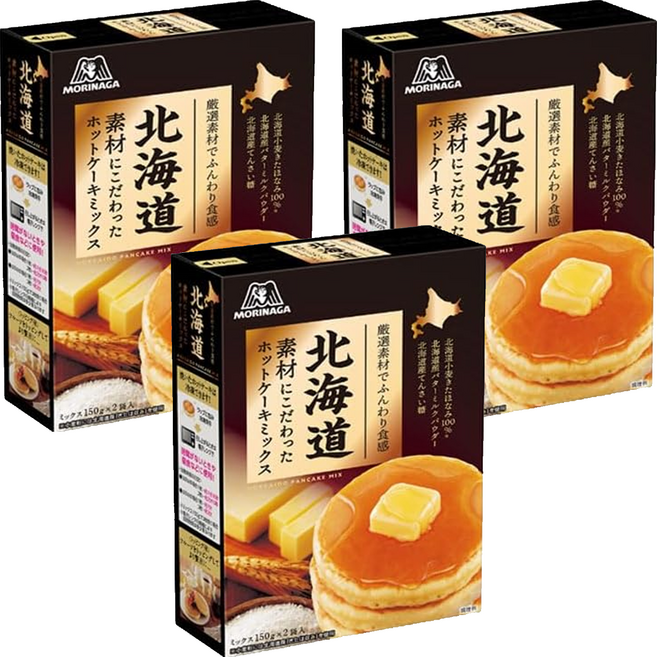 MORINAGA 森永 北海道素材鬆餅粉 日本原裝進口 鬆軟綿密 加倍濃厚的細緻口感, 300g, 3盒