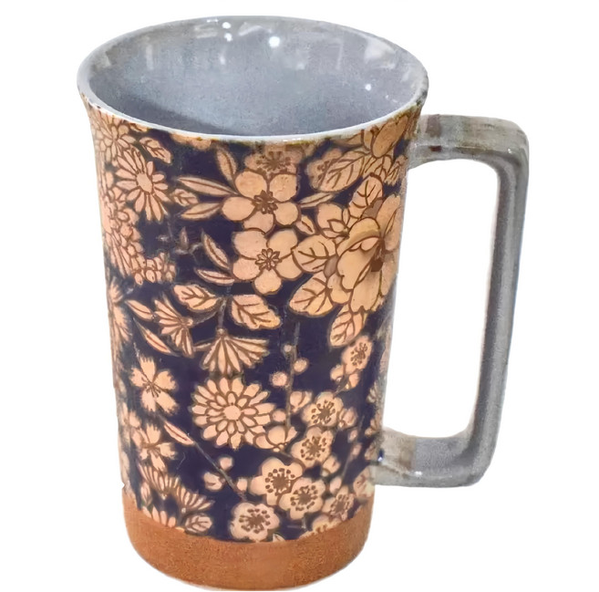 Minoya 美濃燒 春繁花大馬克杯-日本製 12cm寬 13cm高 350mL容量, 春繁花 多色, 1個
