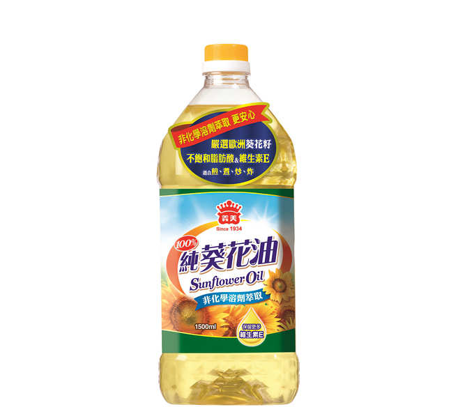 義美 100%純葵花油, 1.5L, 1瓶