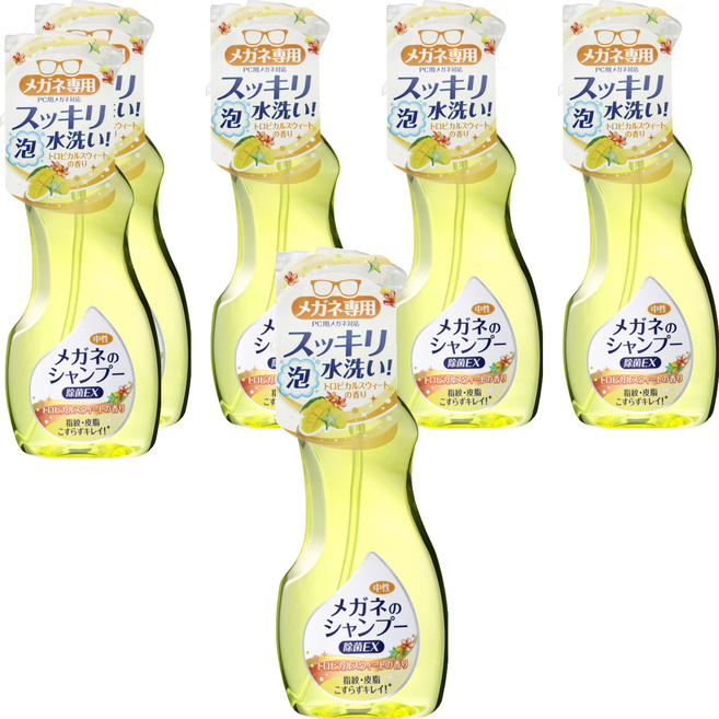 SOFT99 除菌型眼鏡清潔噴霧 熱帶水果香 200ml, 黃色, 6瓶