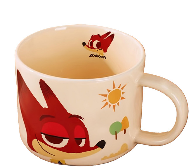 Zootopia 動物方城市 玩趣狐狸尼克 石紋馬克杯 陶瓷 9.5*7CM, 1個
