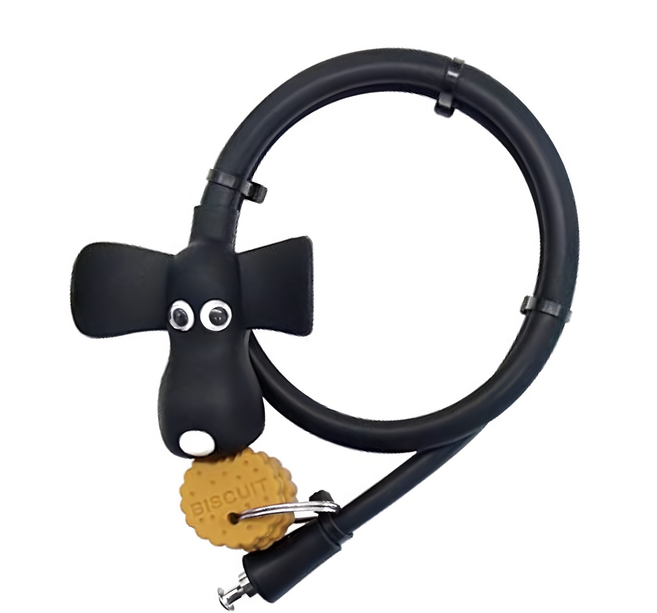 可愛小狗單車鎖, 黑色, 1個