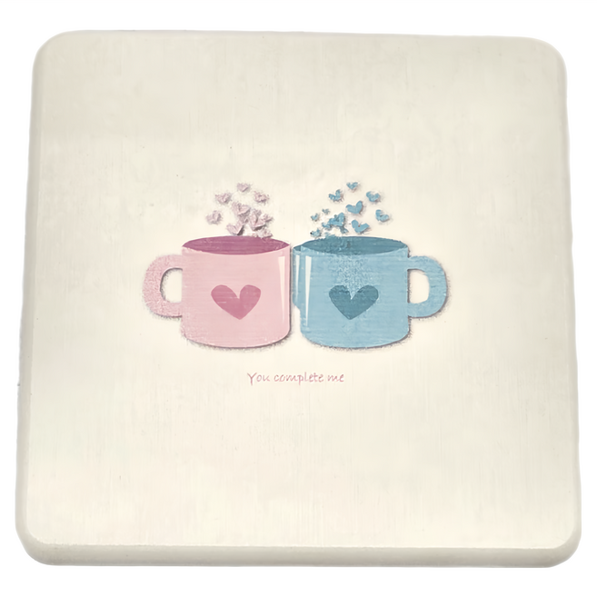 收納王妃 硬式珪藻土杯墊 方形 6入, 白色, 6個