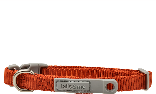 tails&me 尾巴與我 新經典犬項圈, 橙紅色, 1條