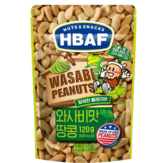HBAF 山葵味花生, 120g, 1包