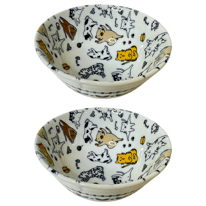 Ciao Li 僑俐餐瓷 瑜珈貓4多用井 日本製, 1組, 黑色/黃色/白色, 多用井