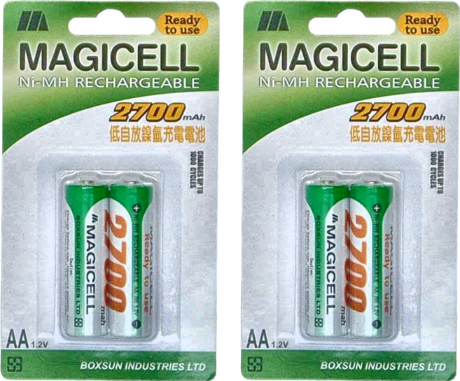 MAGICELL 無敵強 低自放鎳氫充電電池, 2入, 2組