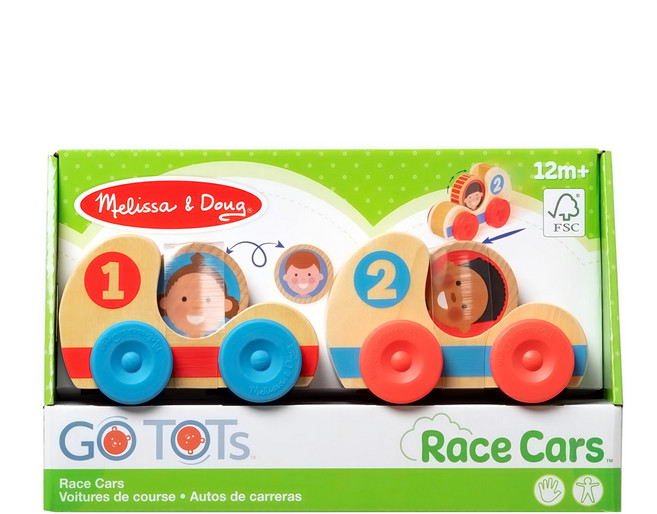 Melissa&Doug 瑪莉莎 益智 GO Tots GOGO賽車 160g 2入, 藍色 + 紅色, 1組