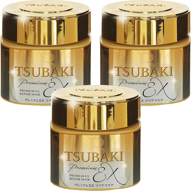 TSUBAKI 思波綺 金耀瞬護髮膜EX, 180g, 3罐