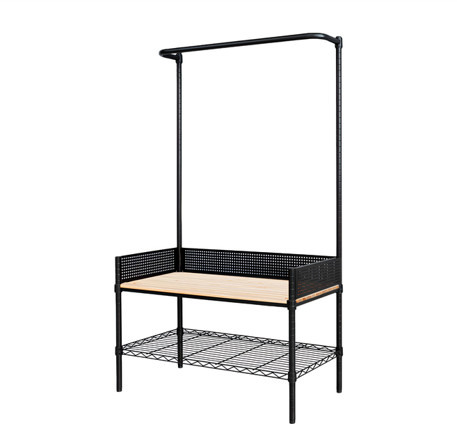 dayneeds 日需百備 全方位收納鞋凳 原木 90 x 45 x 165cm, 烤漆黑